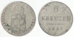 World Coins - AUSTRIA - Empire, Franz Joseph I, 1849 C, 6 Kreuzer, Fine