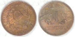 World Coins - COLOMBIA - Republic, 1957, Centavo, Choice BU RB