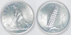 World Coins - ITALY - Republic, 1950 R, 2 Lire, Gem BU