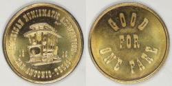 Us Coins - 1985 American Numismatic Association, San Antonio, TX, Transit Token, Choice BU