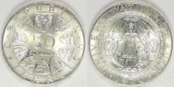 World Coins - AUSTRIA - 2nd Republic, 1970, 50 Schilling, Choice BU