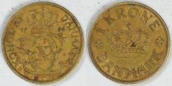 World Coins - DENMARK, Christian X, 1934 (h) N; GJ, Krone, EF details (scratched)