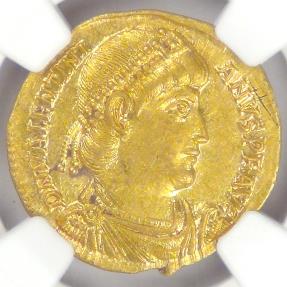 Valens, AD 364-378 AV Solidus (3.87g) Gold Coin NGC CH VF