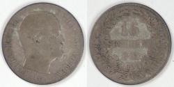 World Coins - DENMARK, Frederik VII, 1858 ♔ VS, 16 Skilling Rigsmont, about Fine