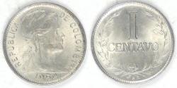 World Coins - COLOMBIA - Republic, 1954 B, Centavo, Choice BU