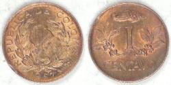 World Coins - COLOMBIA - Republic, 1957, Centavo, Gem BU RB