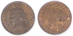 World Coins - FRANCE - 3rd Republic, 1894 A, Centime, Choice AU RB