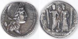 Ancient Coins - ROME REPUBLIC, C. Egnatius Cn.f.f Cn.n. Maxsumus, 75 BC, AR Denarius, Choice Very Fine