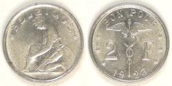 World Coins - BELGIUM, Albert I, 1923, 2 Francs, Choice AU