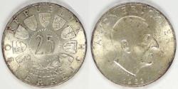 World Coins - AUSTRIA - 2nd Republic, 1962, 25 Schilling, Brilliant Uncirculated