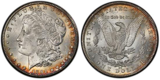 US Coins - 1884-CC Morgan Dollar, MS-63 PCGS