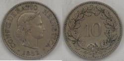 World Coins - SWITZERLAND, 1883 B, 10 Rappen, Extra Fine