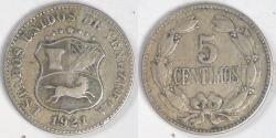 World Coins - VENEZUELA - Republic, 1921, 5 Centimos, Very Fine