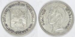 World Coins - VENEZUELA - Republic, 1924, ¼ Bolívar (25 Centimos), Extra Fine