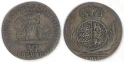 World Coins - GERMANY - Kingdom of Württemberg, Friedrich I, 1808, 6 Kreuzer, Choice Fine