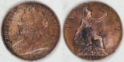World Coins - GREAT BRITAIN, Victoria, 1899 Farthing, Extra Fine