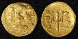 Ancient Coins - MACEDON - Pella, Philip II (359-336 BC), circa 336-328 BC (posthumous) ⅛ Gold Stater, graded Good Fine / Nearly Very Fine