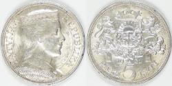 World Coins - LATVIA - 1st Republic, 1931, 5 Lati, BU