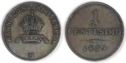 World Coins - ITALY - Lombardy-Venetia, Ferdinand I, 1839 M Centesimo, Choice Very Fine