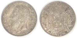 World Coins - BELGIUM, Léopold II, 1886 Franc, Choice EF