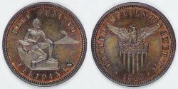 World Coins - PHILIPPINES - U.S. Administration, 1903 (p) 1/2 Centavo, Choice Proof RB