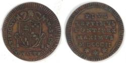 World Coins - PAPAL STATES, Pius VII, 1802 II R, Quattrino, Choice Very Fine