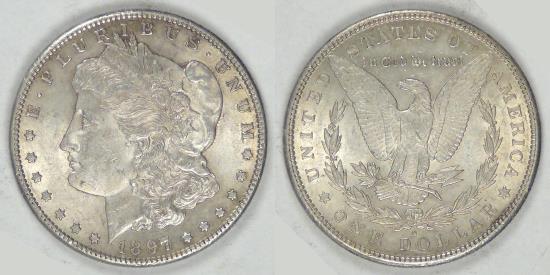US Coins - 1897-S Morgan Dollar, MS-61