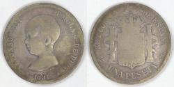 World Coins - SPAIN - Kingdom, Alfonso XIII, 1891 (91) PG-M, Peseta, Very Good