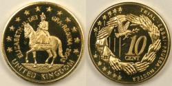 World Coins - GREAT BRITAIN, 2003, 10 Euro Cents, Gem Proof Deep Cameo