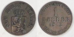 World Coins - GERMANY - Hesse-Cassel, Friedrich Wilhelm, 1862 Heller, Fine+