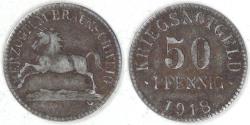 World Coins - GERMANY - Brunswick (Notgeld Coinage), 1918, 50 Pfennig, about EF