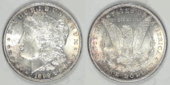 US Coins - 1899 Morgan Dollar, MS-63 PCGS