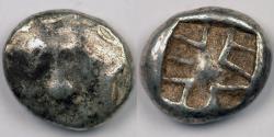 Ancient Coins - GREECE - Parion, Mysia, circa 480 BC (archaic period) AR Tetrobol (3/4 Drachm), F-VF