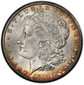 US Coins - 1884-CC Morgan Dollar, MS-63 PCGS