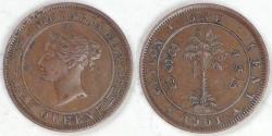 World Coins - CEYLON - British Colony, Victoria, 1901 Cent, Choice Very Fine