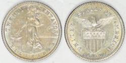 World Coins - PHILIPPINES - U.S. Territory, 1916 S, 20 Centavos, Choice AU