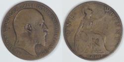 World Coins - GREAT BRITAIN, Edward VII, 1902 Penny, Fine