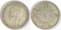 World Coins - SWEDEN, Gustaf V, 1947 Krona, Very Fine