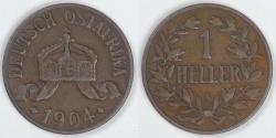 World Coins - GERMAN EAST AFRICA - Colony, Wilhelm II, 1904 A, Heller, Very Fine