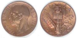 World Coins - ITALY - Kingdom, Vittorio Emanuele III, 1938 R XVI, 10 Centesimi, Choice BU RB