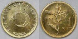 World Coins - TURKEY - Republic, 1963 Kurus, Gem BU
