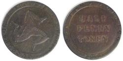 World Coins - ISLE OF MAN - British Dependency, Bank Token Coinage, 1831 ½ Penny, Extra Fine
