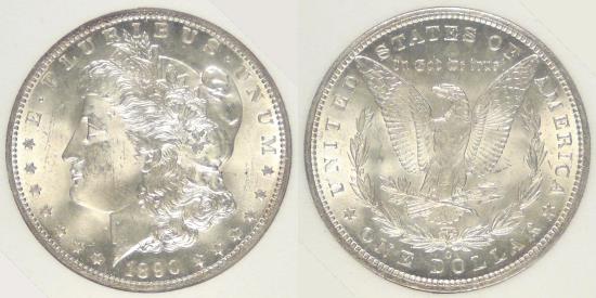US Coins - 1890-O Morgan Dollar MS-63+ in SGS holder