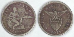 World Coins - PHILIPPINES - U.S. Territory, 1921 (m), 5 Centavos, Fine to VF