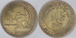 World Coins - MONACO - Principality, Louis II, 1924 (p) Franc, Choice AU to Unc