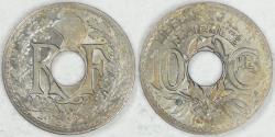 World Coins - FRANCE, 1917, 10 Centimes, AU-50