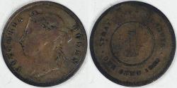 World Coins - STRAITS SETTLEMENTS - British Colony, Victoria, 1889 Cent, Very Fine