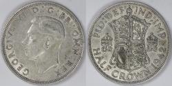 World Coins - GREAT BRITAIN, George VI, 1942 ½ Crown, Choice Extra Fine / AU