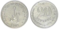 World Coins - PARAGUAY - Republic, 1903, 20 Centavos, Choice AU