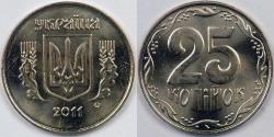 World Coins - UKRAINE - Republic, 2010, 25 Kopiyok, Gem BU